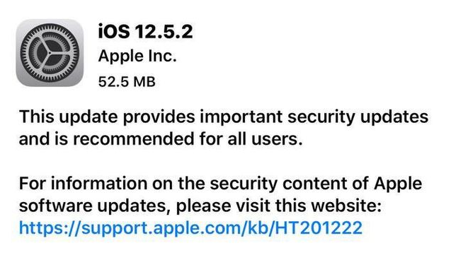 锡林郭勒苹果手机维修分享iOS12.5.2发布，建议所有老苹果用户安装 